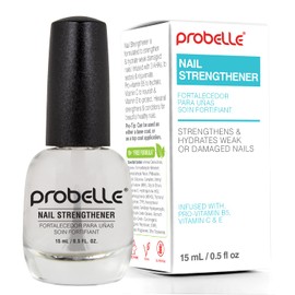 Probelle Fórmula fortalecedora de uñas, crecimiento y acondicionamiento de uñas, detiene fracturas, astillas, grietas y fortalece las uñas, transparente