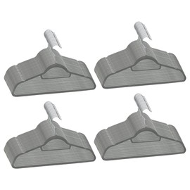 YAFF 100 pcs Clothes Hanger Set Anti-Slip Gray Velvet