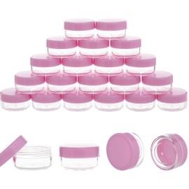 10 Gram Sample Containers with Lids, 100 Pieces Mini Cosmetic Containers, BPA Free Pink Sample Jars for Makeup, Lotion, Eye Shadow, Powder, and Lip Balms