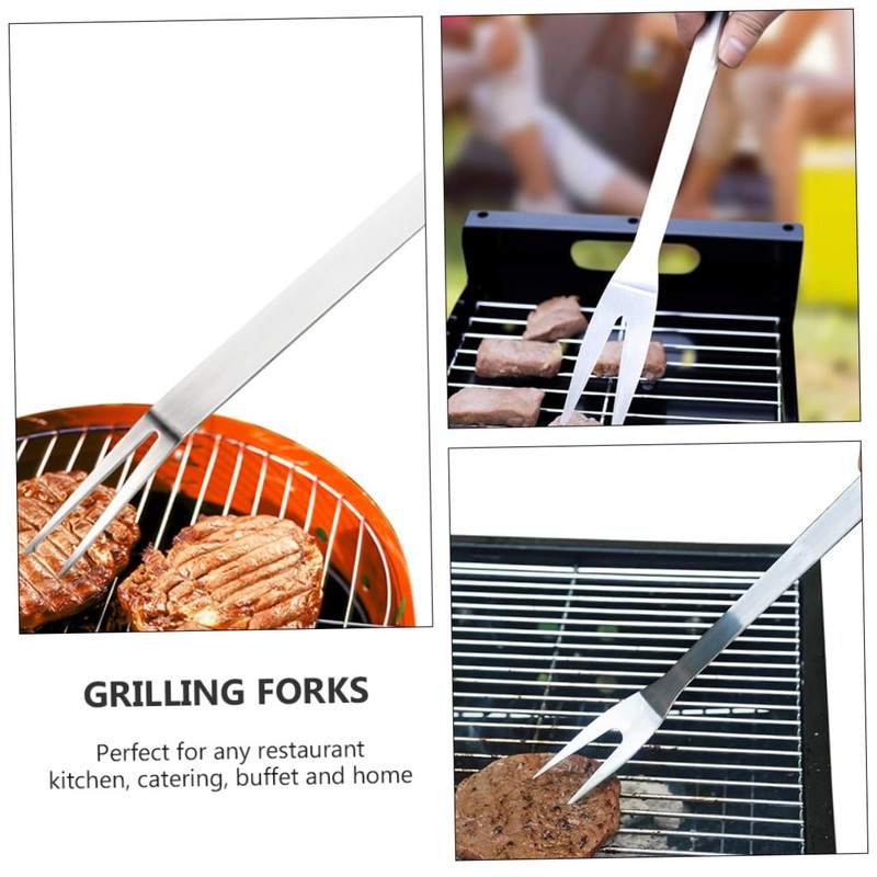 Mipcase 304 Stainless Steel Barbecue Forks 2-Piece Set for Grilling