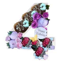 Paper Mache Cardboard Number Fillable Cutout Candy Tray Sweet Chocolate Jelly Beans Birthday Party Treat Box (4)
