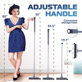 DSV Standard Grout Scrubber with Long Handle, 50 Inches Tile Grout Cleaner, V-Shape Crevice Cleaning Brush for Hard to Reach Areas, 180° Rotation Grout Cleaner for Tile Floors, Baseboards and Corners