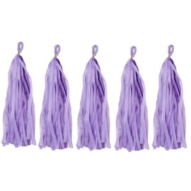 Tissue Paper Tassels Crepe Paper Streamers 25cm x 35cm Garland Bunting Purple Crepe Paper Craft Tassel for Baby Bridal Shower Birthday Party Hanging Decorations 5pcs