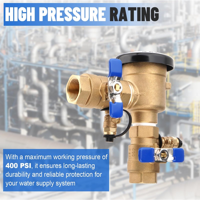 1" 720A Pressure Vacuum Breaker Assembly, Brass Backflow Preventer Valve