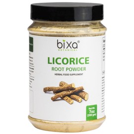 bixa BOTANICAL Licorice Root Powder | 200 Grams / 7 OZ | Ayurvedic Herbal Supplement | Gluten Free, Non-GMO, Steam Treated, Vegan, 100% Pure.