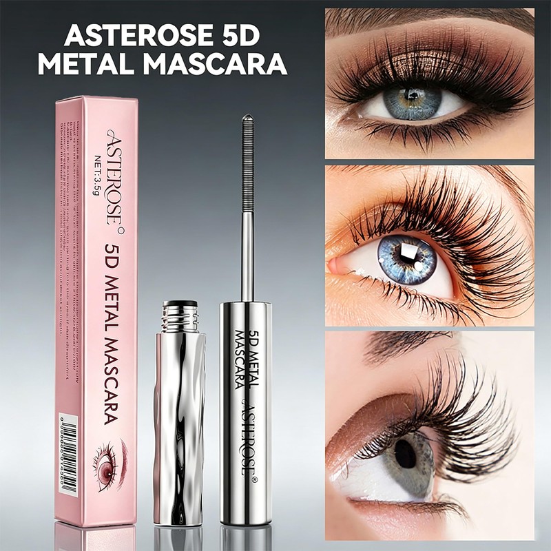5D Iron Wand Mascara, Waterproof Black, Iron Brush Curl &