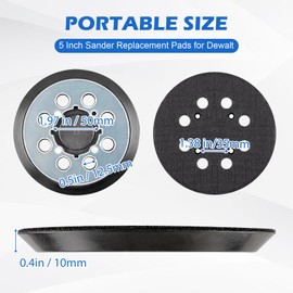 Pack of 2 125 mm Professional Sanding Discs with Hook and System, 8 Hole Sanding Plate, Compatible with Dewalt DWE6421 6421K DWE6423 6423K DCW210B DWE64233 & N329079