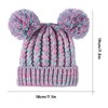 XYIYI Colorful Kids Winter Knitted Hat Girls Double Pom Beanie