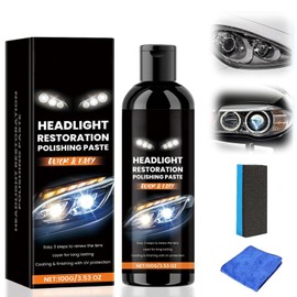 Headlight Stain Remover Polishing Paste, 2025 New Car Headlights Restoration Kit, Make The Headlights As Good as New, Long-Lasting Brightness