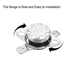 uxcell KSD301 Thermostat 50°C/122°F 10A Normally Closed N.C Adjust Snap Disc Temperature Switch for Microwave,Oven,Coffee Maker 5pcs
