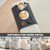 LOVYANXUE Bamboo Sofa Arm Tray Table, Foldable Couch Arm Tray,