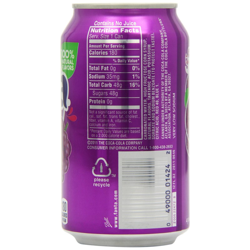 Fanta Grape Soda Can 355 ml (Pack of 12)