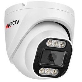 MWRCTV 4MP Security Audio Dome Camera Smart Dual Light PoE Turret AI Human Detection 2.8mm 100° Wide Angle Lens Color Night Vision Built-in Mic IP67 Waterproof Compatible with NVR