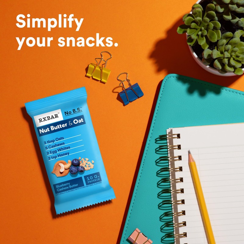 RXBAR Nut Butter and Oat Protein Bars, Protein Snacks, Snack