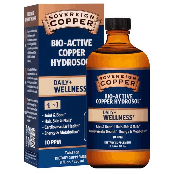 Sovereign Copper Bio-Active Copper Hydrosol Daily Wellness 8 oz Twist Top