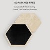 YONGHEE Travertine Coasters Set of 6 with Holder, Hexagonal Rustic