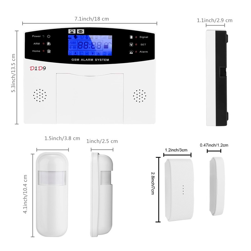 D1D9 Burglar Alarm System Wireless DIY GSM for Home House