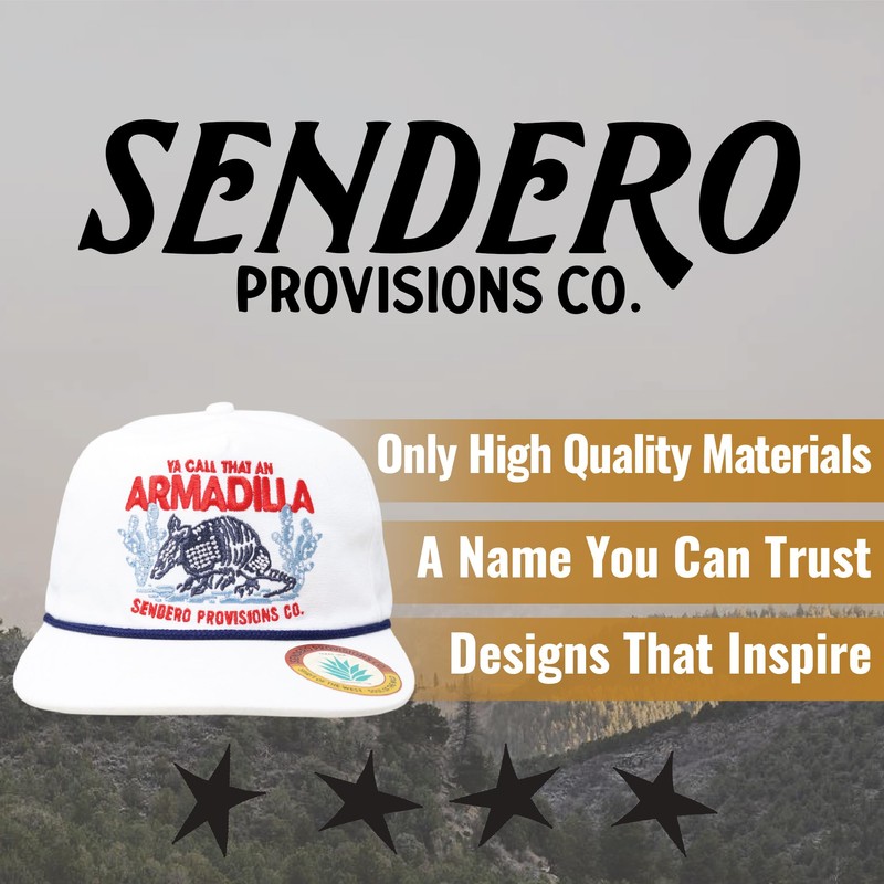 Sendero Provisions Co. Armadilla Adjustable Snapback Hat with Embroidered Design