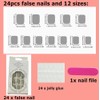 Pack of 24 Plain Nails for Sticking, Short, Glossy Press