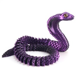 WUALAIER Realistic Fake Cobra Snakes Toy Soft PLA Snake Figure Lifelike Snake Animals Plush Toy Python Action Model Snake Toy Figurines Stress Relief Toys Gifts(Blue Purple)