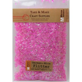 Pink Iridescent Ice Glitter Flakes for Nail Art - Lightweight Holographic Polyester - 311-4353 - 1oz