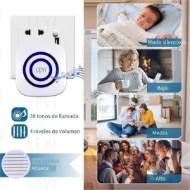 Letech® 2 Sensores Y Timbre Detector De Movimiento Con Campana Timbre Negocios Tiendas Leyi 1 Alarma + 2 Sensores Seguridad Hogar