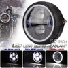 Headlight Motorcycle Mini Type LED Projector Angel Ring Harley Universal