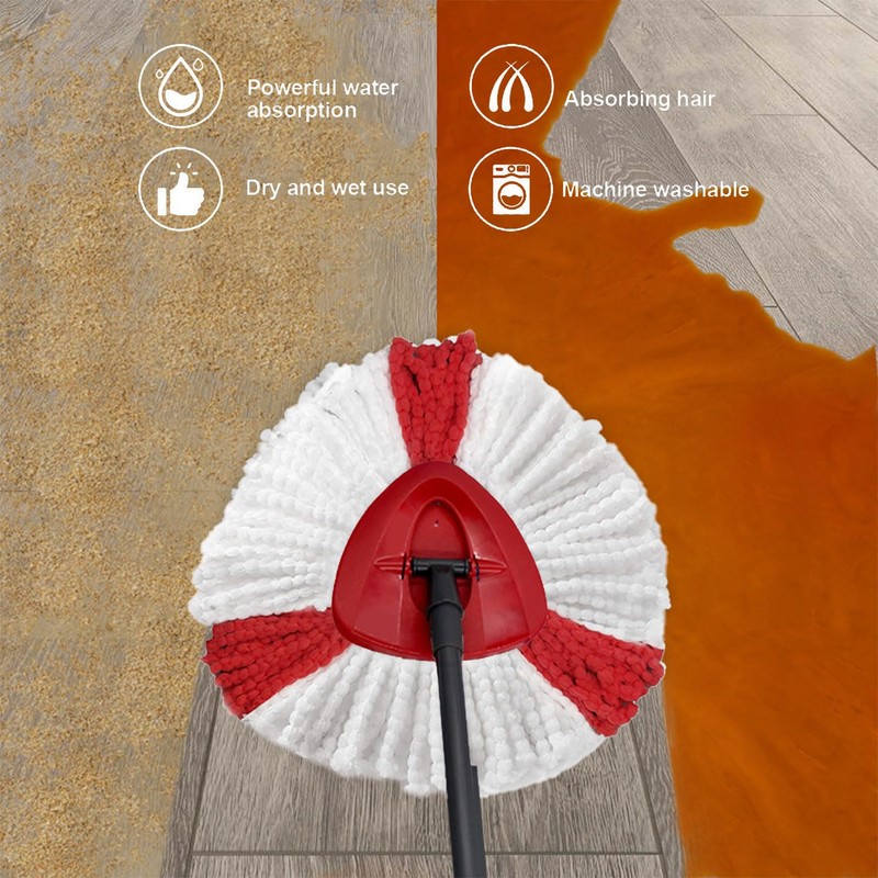 6 Pack Mop Replacement Heads Compatible with O-Cedar EasyWring Spinning