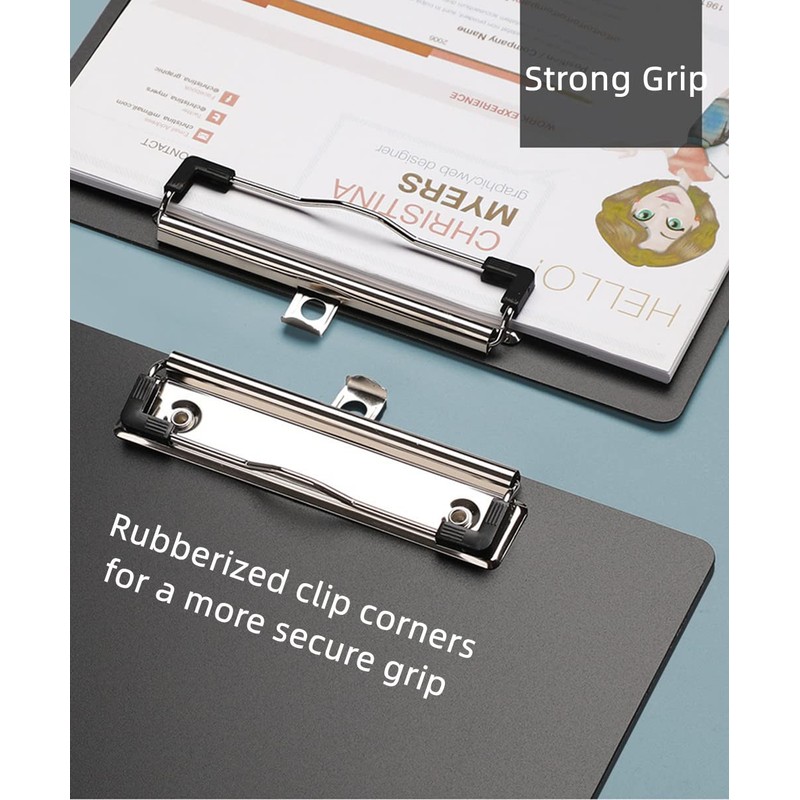 Clipboard Folder, 6 Packs A4 Plastic Clip Boards with Secure