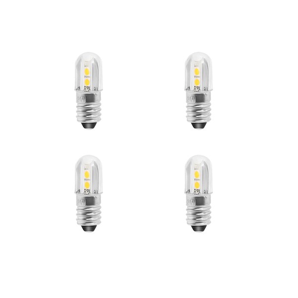 THlighting Set of 4 E10 Base Size LED Bean Light Bulbs 12V Compatible 5LED 1W (12V)