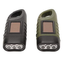 2pcs Manivela de Mano Linterna con Energía Solar Linternas LED de Emergencia Linternas de Mano Recargables Antorcha para Emergencias Supervivencia Deportes Al Aire Libre Camping