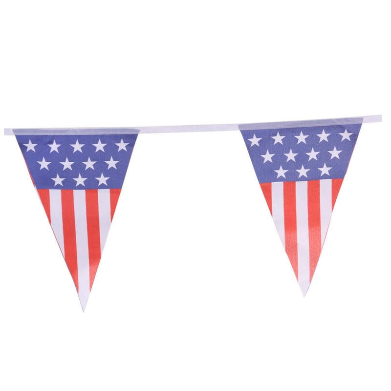 LABRIMP 3pcs Large American Flag Pennant Banner Patriotic Bunting for