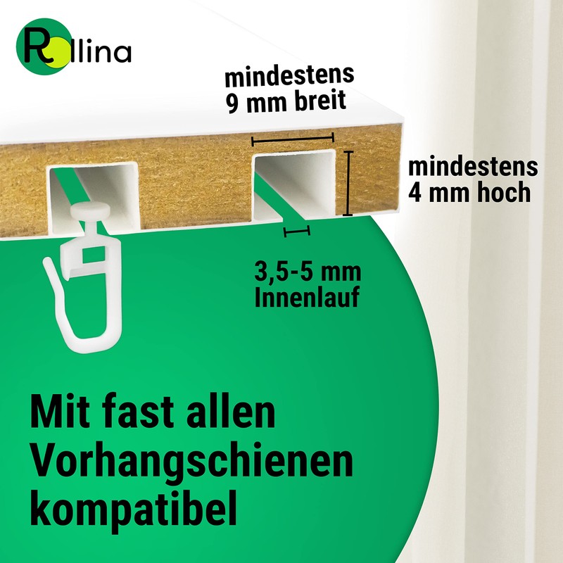 Rollina Curtain Gliders 7 mm (Pack of 100) - Curtain