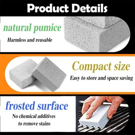 RHQFDM 4 Pcs Cleaning Block for Grill Stones Grill Cleaning Bricks Drizzle Pumice Cleaning No Scratches Reusable Cleaning Block for Kitchen Bathroom Pool or Spa