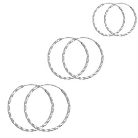 HinDaLi 3 Pairs 925 Sterling Silver Small Huggie Hoops Earrings for Women Girls Ladies Ear Hoops Round Sleeper Cartilage Women Earrings Silver Hoop Hypoallergenic