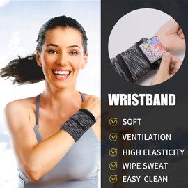 bbfly Wrist Bag, Sports Wrist Bag with Zip, for Jogging, Walking, Running, Dog Walking, Cycling and Yoga etc (Red + Blue + Black, L)