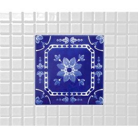 Design Tile 5.9 inches (150 mm) Square Retro No. 004