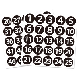 STARLIBOO Black Consecutive Number Stickers 1-50, 500Pcs- 2 inch Vinyl Self Adhesive Removable Numbered Label, Ideal for Inventory, Storage, Organizing, Boxes, Lockers, Indoor/Outdoor