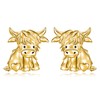 Highland Cow Earrings 925 Sterling Silver Cute Animal Stud Earrings