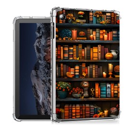 Tudguiloae for Kindle Fire HD 8 & HD 8 Plus (2022) case, Lightweight TPU Transparent Clear Shockproof Skin Bumper, Rich Bookshelf for Fire HD 8 Tablet Case, Perfectly Protection for Tablet