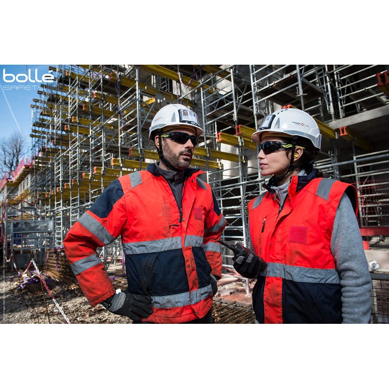 Bollé Safety SILEXPSF, Silex Safety Glasses Anti-Scratch/Anti-Fog, Black Translucent Yellow