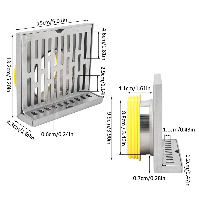 Corner Floor Drain L Shape Design Durable Stainless Steel Corrosion