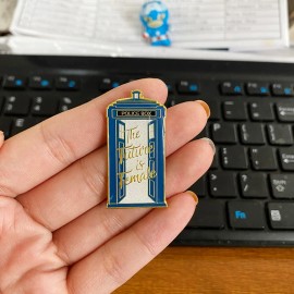 The Future Is Female Dr Doctor Who Tardis Feminist 1.6" Enamel Pin Badge NEW