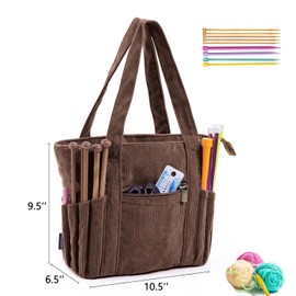 QIUPFGUT Knitting Bag, Yarn Bag, Yarn Organiser, Portable Storage Bag for Yarns, Takeaway Projects, Craft Bag for Crocheting, Embroidery Sewing Bags for Knitting Accessories & Crochet Projects