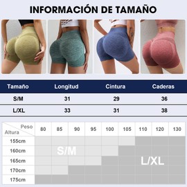 JAFEN Shorts Deportivos Mujer Levantacolas con Control Abdomen - Short Ejercicio Mujer 6 Piezas de Yoga, Transpirable, Alta Compresión y Cintura Alta, para Ciclismo, Gimnasio S/M