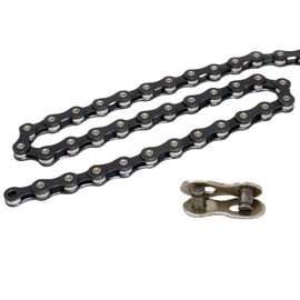 GORIX Bicycle Chain (Road Bike, Cross Bike, Mountain Bike) (9-Speed (Matte Black)