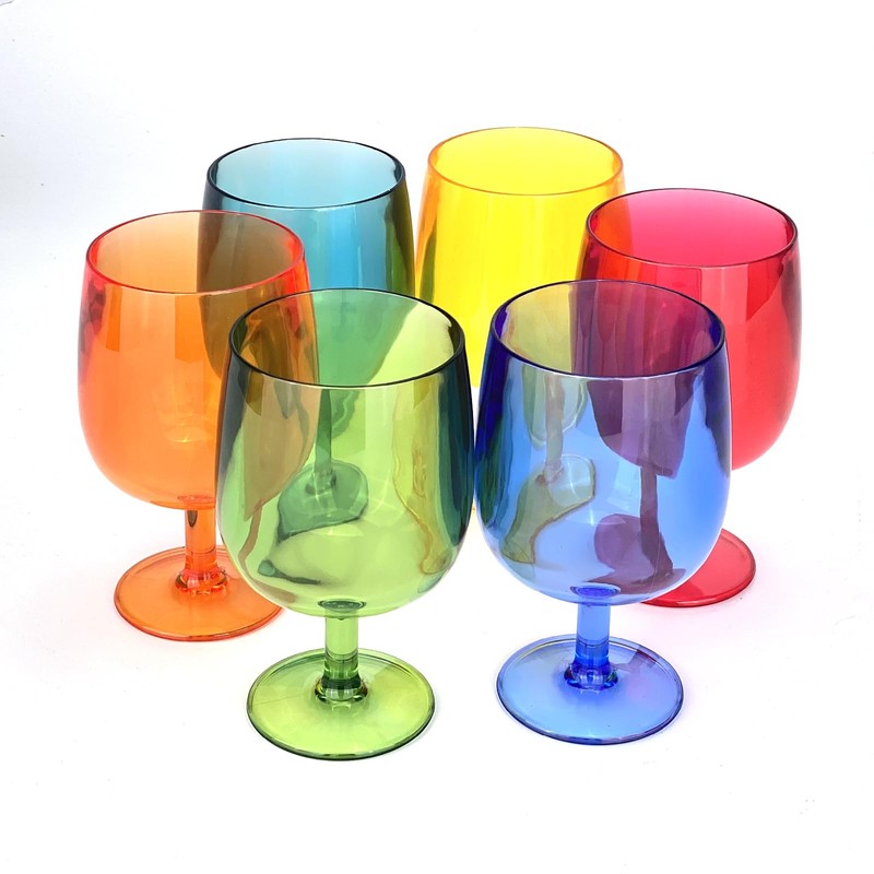 Yalin Set of 6 Unbreakable 12 oz Acrylic Plastic Wine