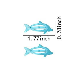 Small Blue Snap Hair Clips for Women Girls Cute Dolphin Snap Hair Clips Barrettes Hairpins Geometric Hair Pins Animal Aesthetic Glitter Hair Clips Y2K Decorative Blue Hair Accessories 10 PCS