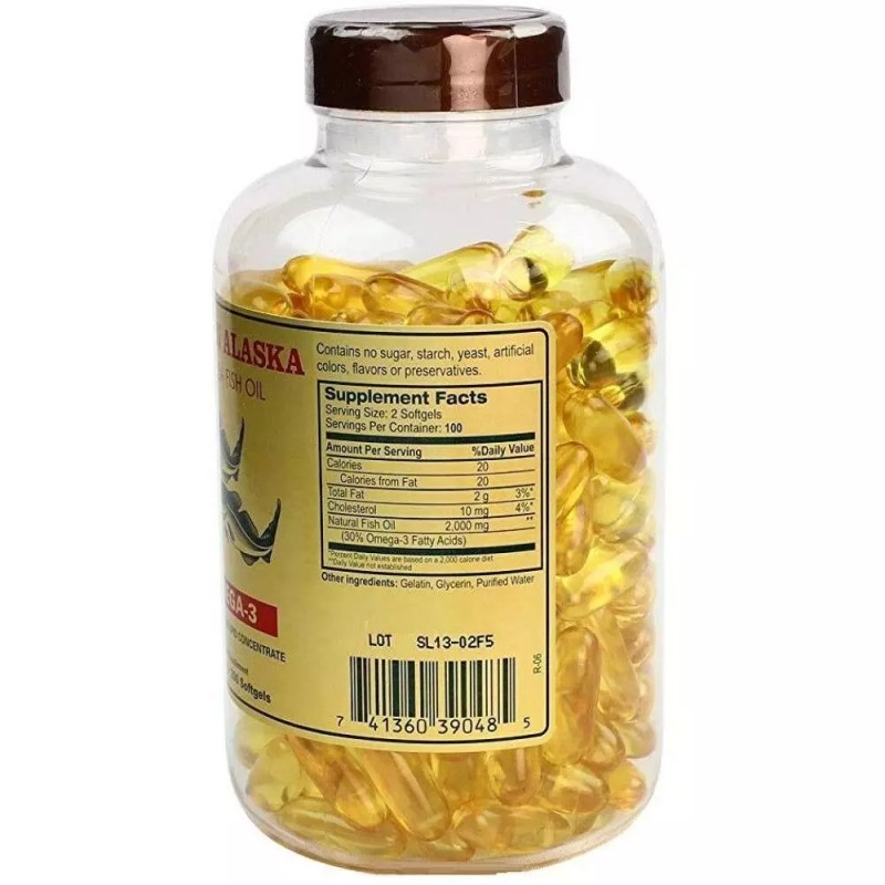 NCB Natural Omega 3 Fish Oil Softgels 200 Count Deep