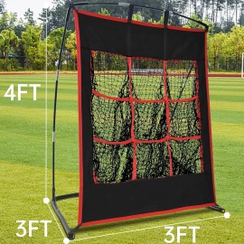 Gagalileo 9 Target Pitching Baseball Net Pitching Softball Net with Strike Zone Backyard